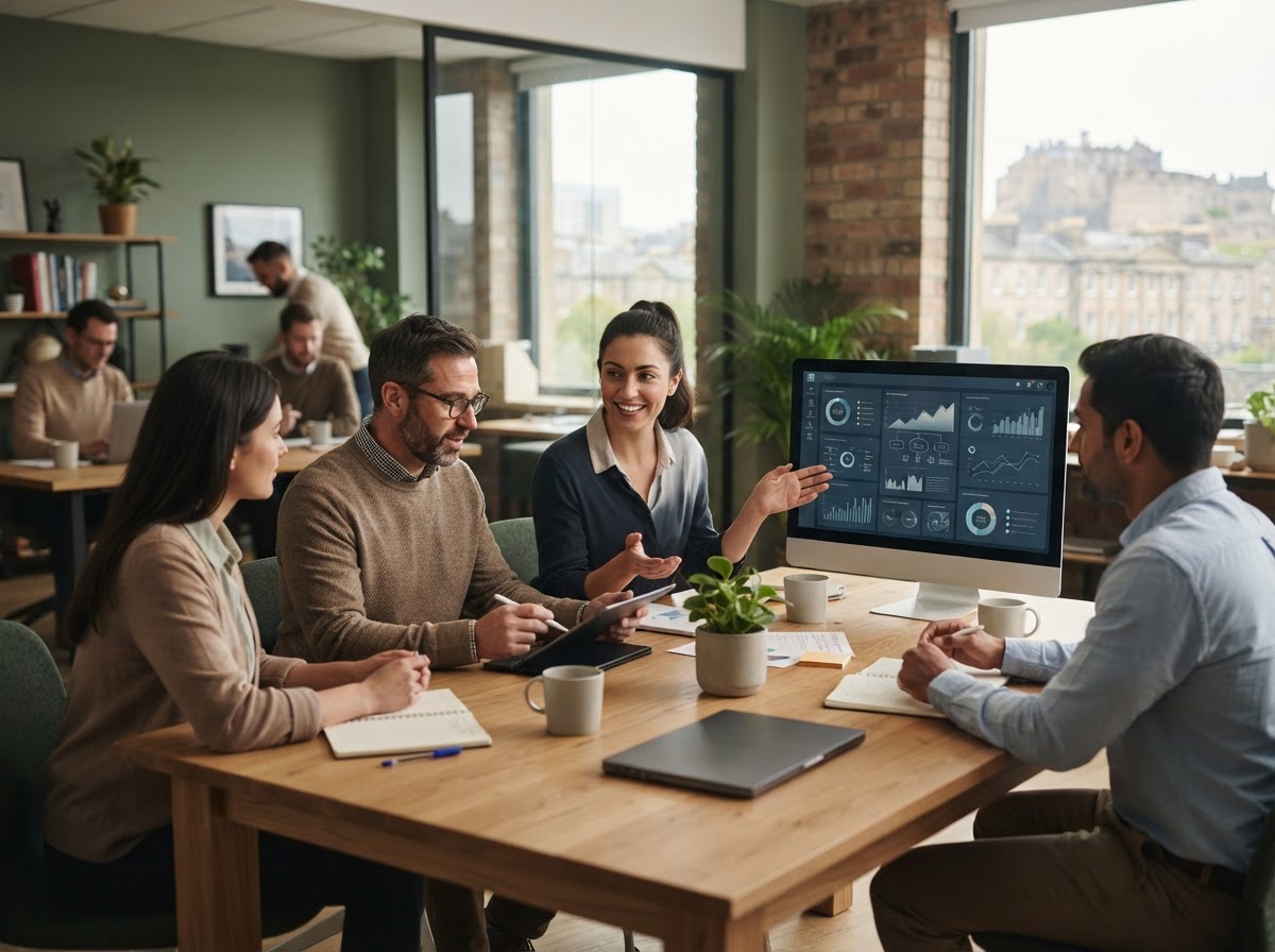 MonValute analyst reviewing investment data on screen